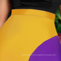Elegant Office High Waist Wrap Retro Contrast Color Women Slim Skirts